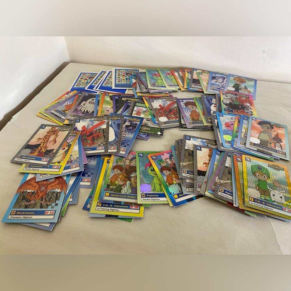 Digimon vintage card lot 107 cards, some holo, checklists, etc. game
